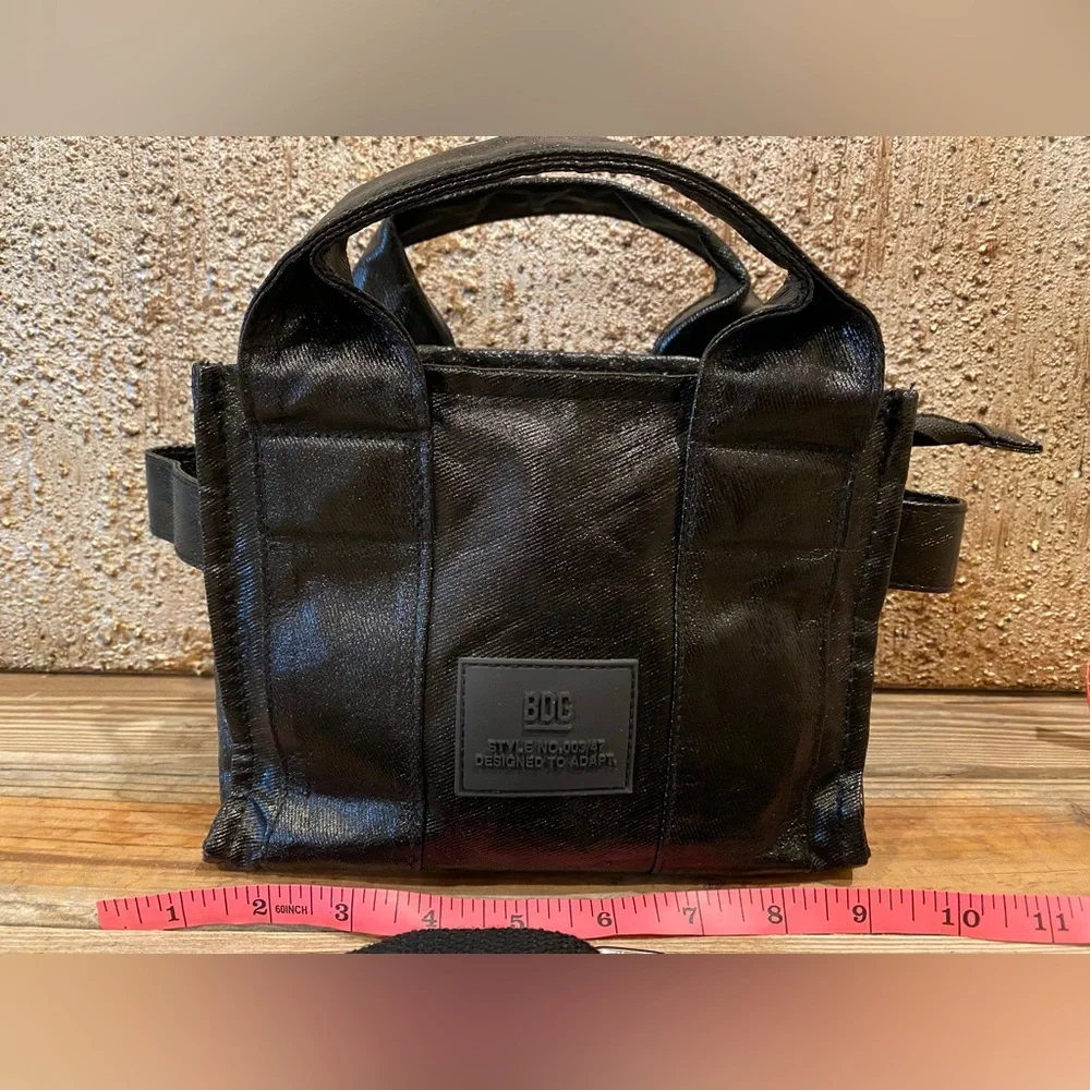 Urban Outfitters Sold Out BDG Serena Coated Denim Mini Tote Bag (Like New) Black - Picture 13 of 16